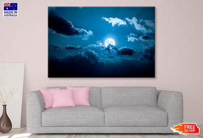 Image Of a Full Moon Night  Wall Art Decor 100% Australian Made