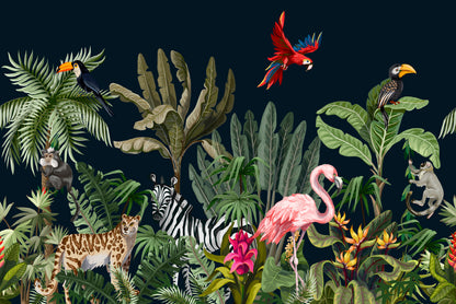 Animals in a Tropical Area Home Decor Premium Quality Poster Print Choose Your Sizes