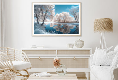 Infrared View of Pond and Trees Home Decor Premium Quality Poster Print Choose Your Sizes