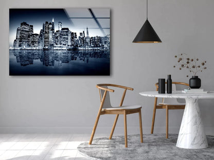 City Near Sea B&W UV Direct Aluminum Print Australian Made Quality