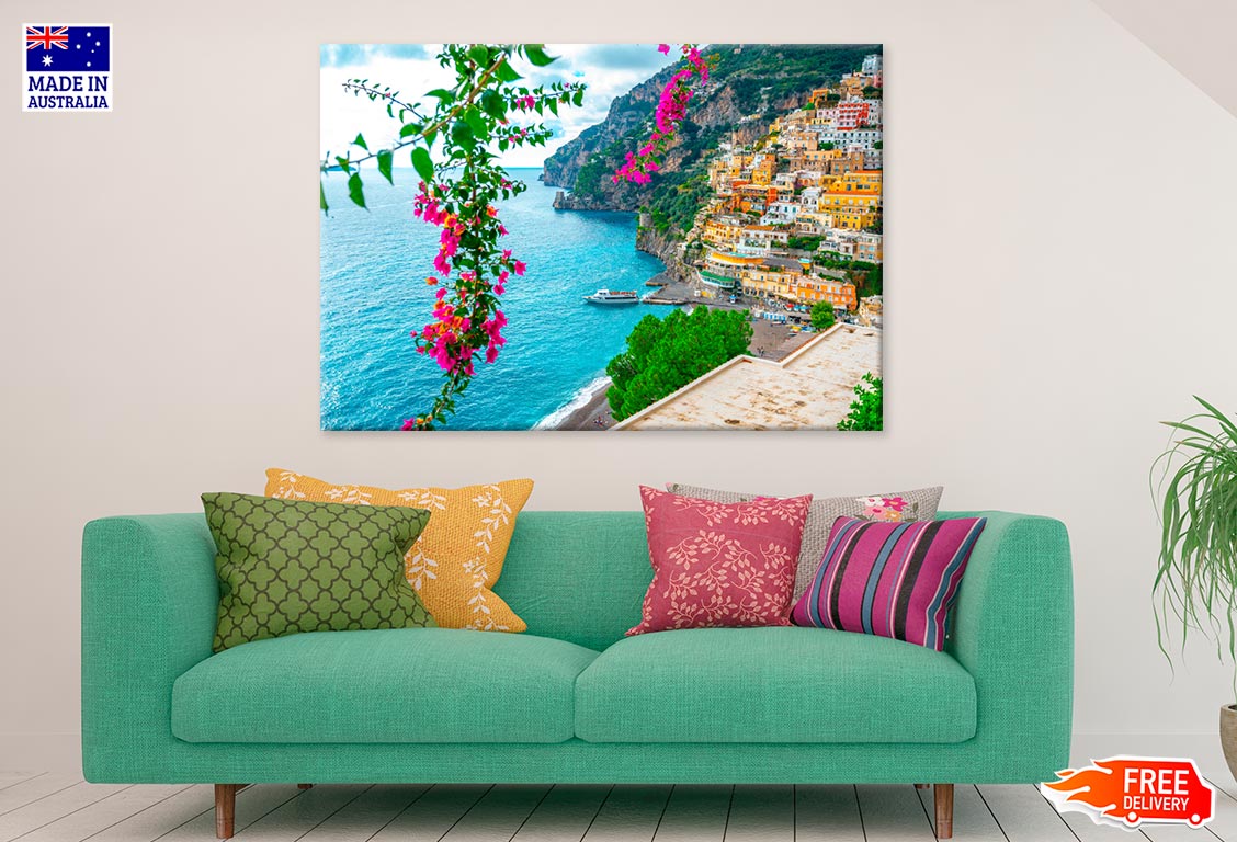 Positano Town At Amalfi Coast Print 100% Australian Made