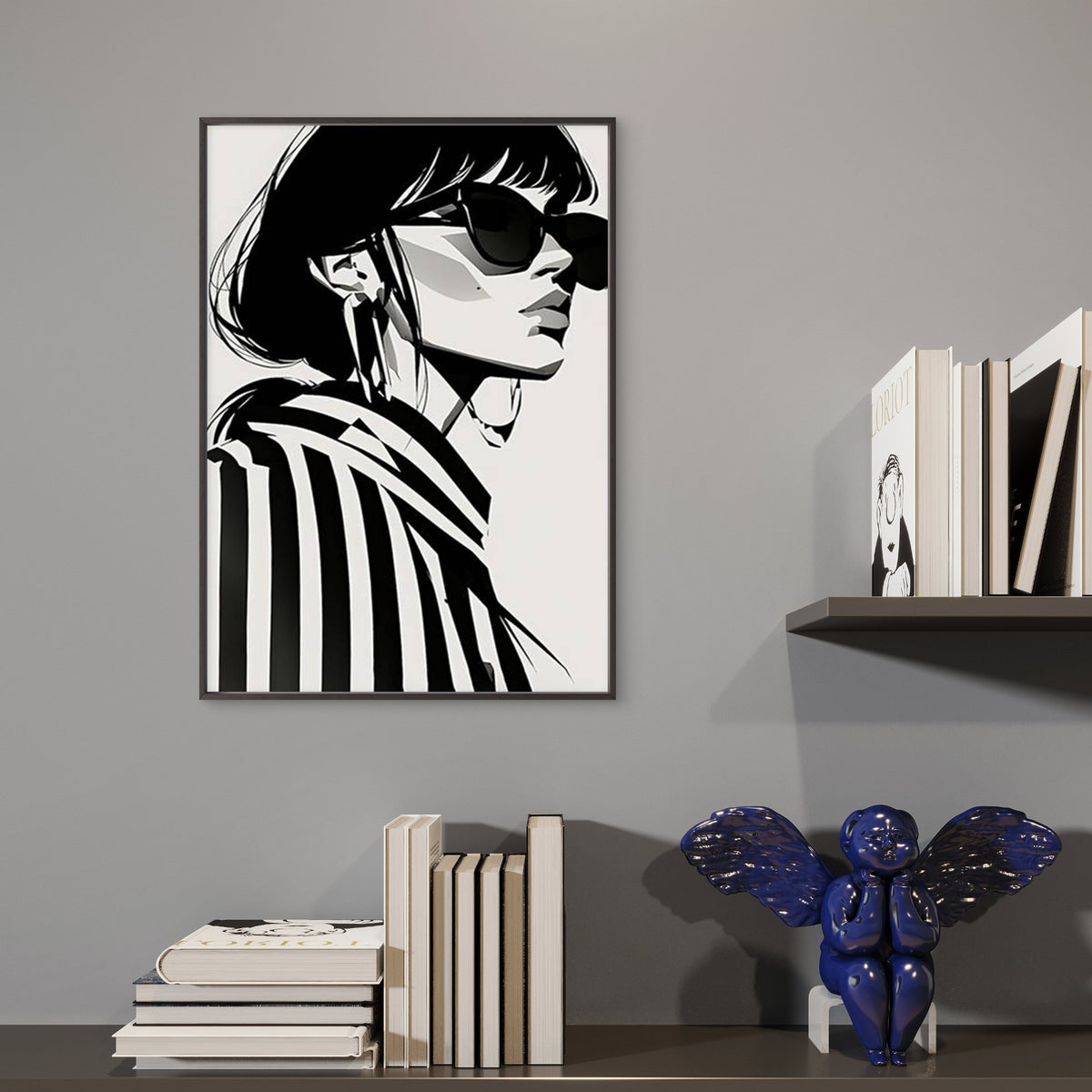 Black and White Fashion Woman Illustration Fashion Home Decor Premium Quality Poster Print Choose Your Sizes