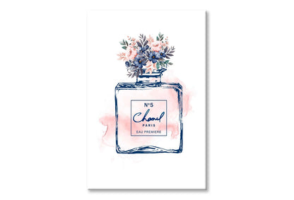 Blue Pink Perfume Wall Art Limited Edition High Quality Print Stretched Canvas None