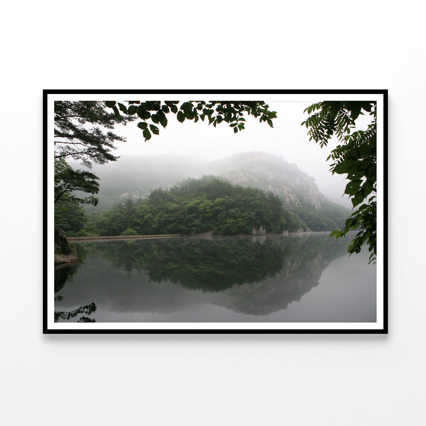 View of Morning on the Lake with Mountains Home Decor Premium Quality Poster Print Choose Your Sizes