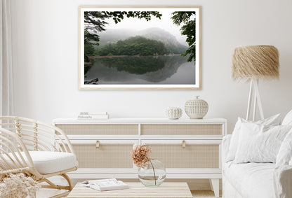 View of Morning on the Lake with Mountains Home Decor Premium Quality Poster Print Choose Your Sizes