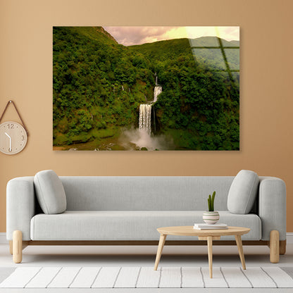 Waterfall in the Forest View Acrylic Glass Print Tempered Glass Wall Art 100% Made in Australia Ready to Hang