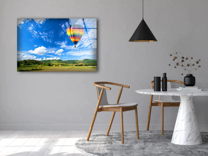 Hot Air Balloon Field UV Direct Aluminum Print Australian Made Quality