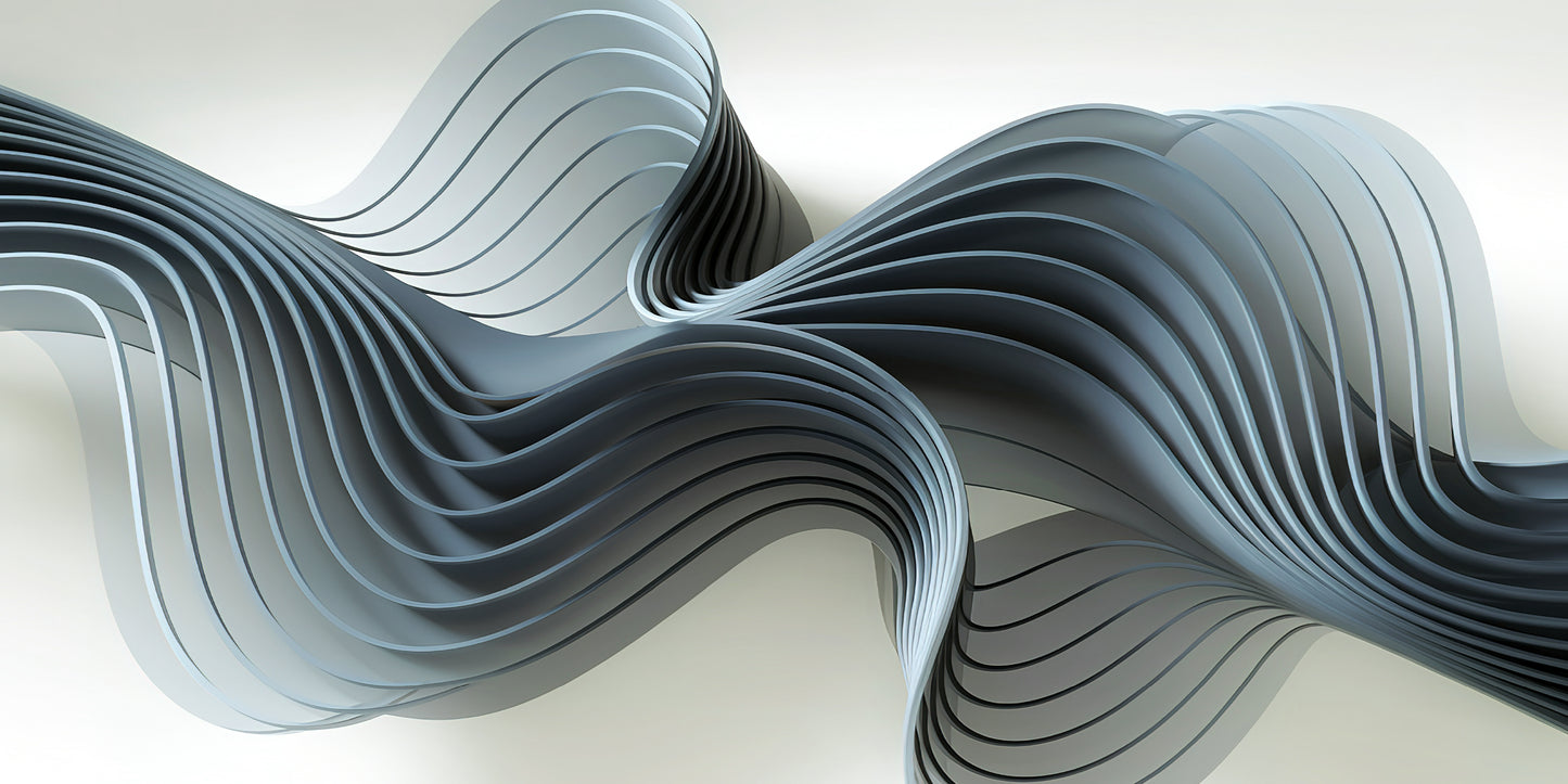 3D Silver Wave Abstract Design Wall Art Canvas Office Home Room Framed 120x60cm