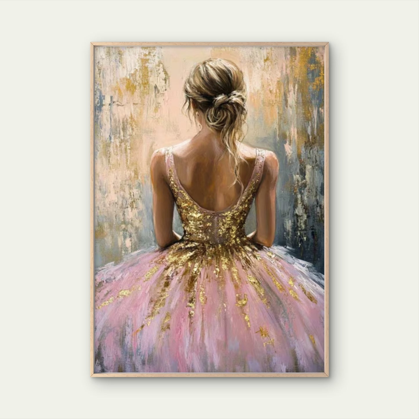 Golden Elegance Back View Fashion Home Decor Premium Quality Poster Print Choose Your Sizes