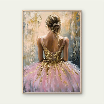 Golden Elegance Back View Fashion Home Decor Premium Quality Poster Print Choose Your Sizes