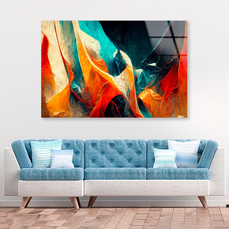 Colorful Abstract Design  Acrylic Glass Print Tempered Glass Wall Art 100% Made in Australia Ready to Hang