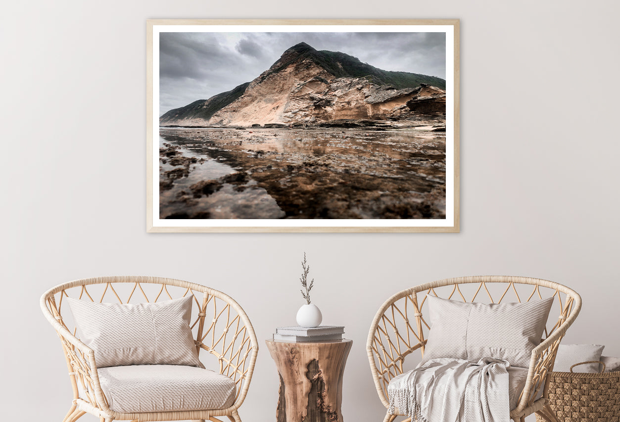 View of a Rocky Mountain with Clouds in the Sky Home Decor Premium Quality Poster Print Choose Your Sizes