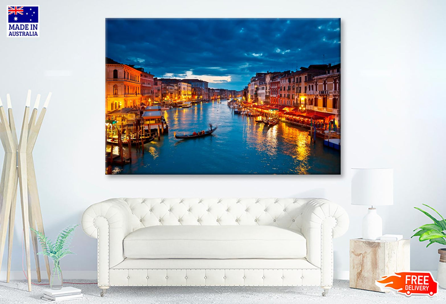 Grand Canal at Night, Venice Wall Art Decor 100% Australian Made