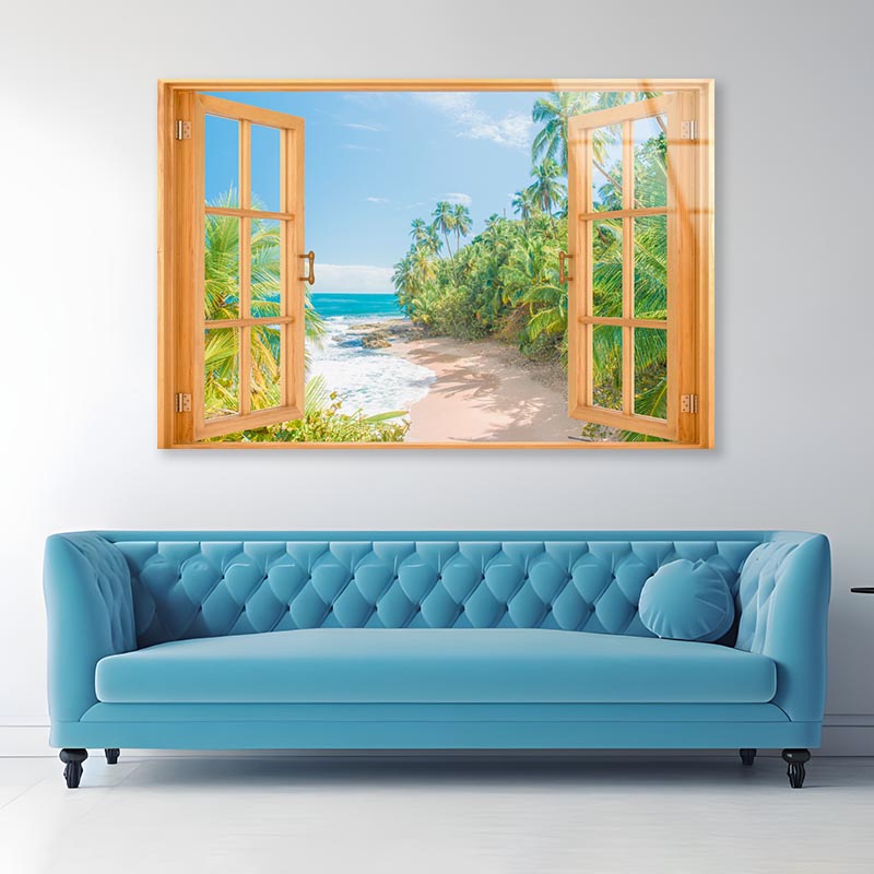 Beach With Window Acrylic Glass Print Tempered Glass Wall Art 100% Made in Australia Ready to Hang