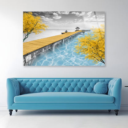 Gold Bridge Acrylic Glass Print Tempered Glass Wall Art 100% Made in Australia Ready to Hang