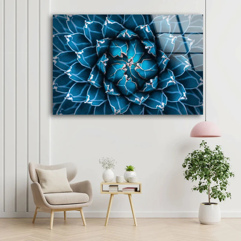 Blue Flower Macro UV Direct Aluminum Print Australian Made Quality