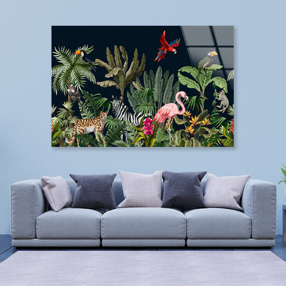 Animals in a Tropical Area Acrylic Glass Print Tempered Glass Wall Art 100% Made in Australia Ready to Hang