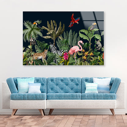 Animals in a Tropical Area Acrylic Glass Print Tempered Glass Wall Art 100% Made in Australia Ready to Hang