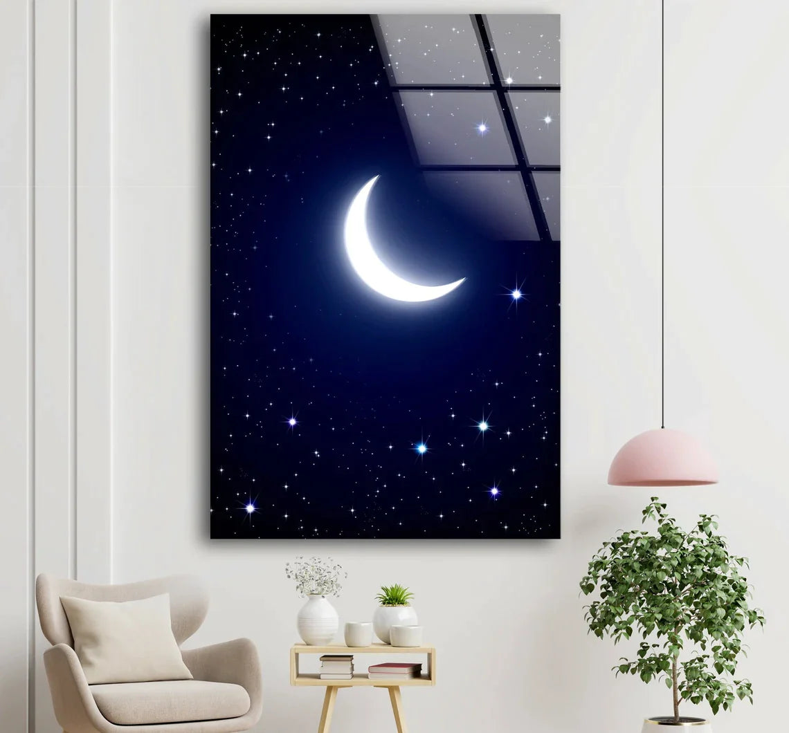 Moon & Stars Design UV Direct Aluminum Print Australian Made Quality