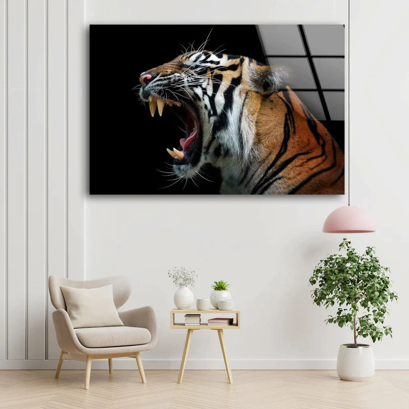 Tiger Face Closeup UV Direct Aluminum Print Australian Made Quality