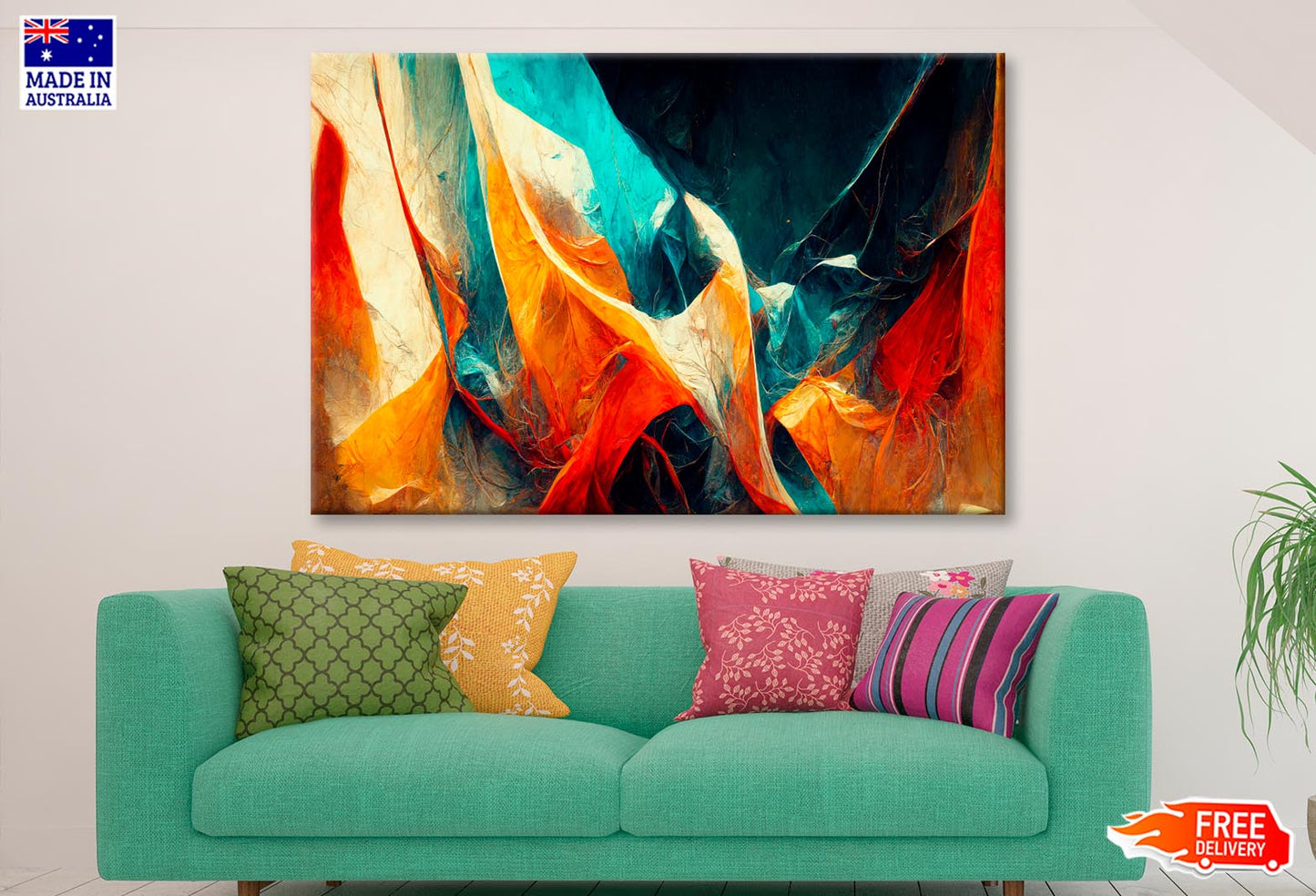 Colorful Abstract Design Wall Art Decor 100% Australian Made