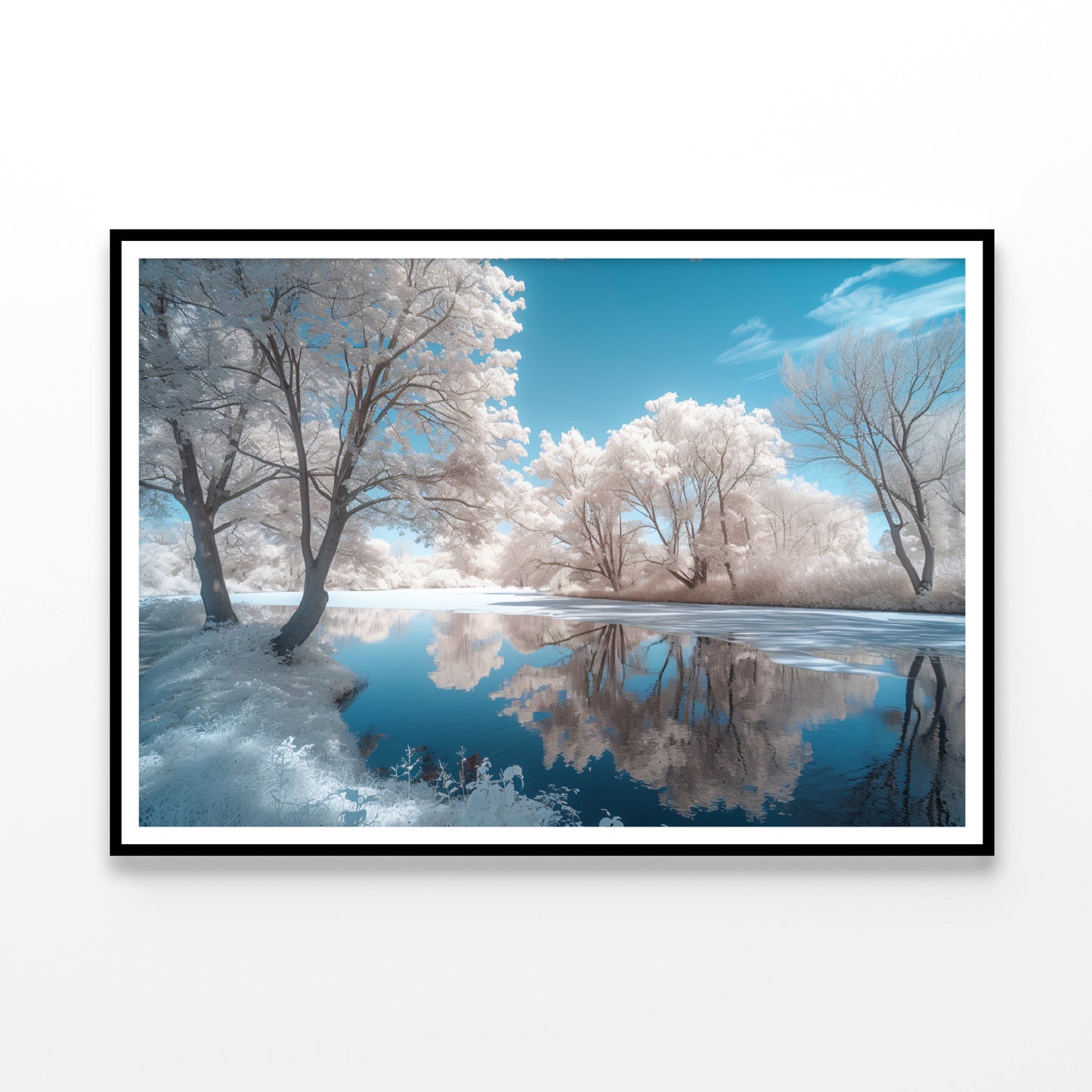 Infrared View of Pond and Trees Home Decor Premium Quality Poster Print Choose Your Sizes