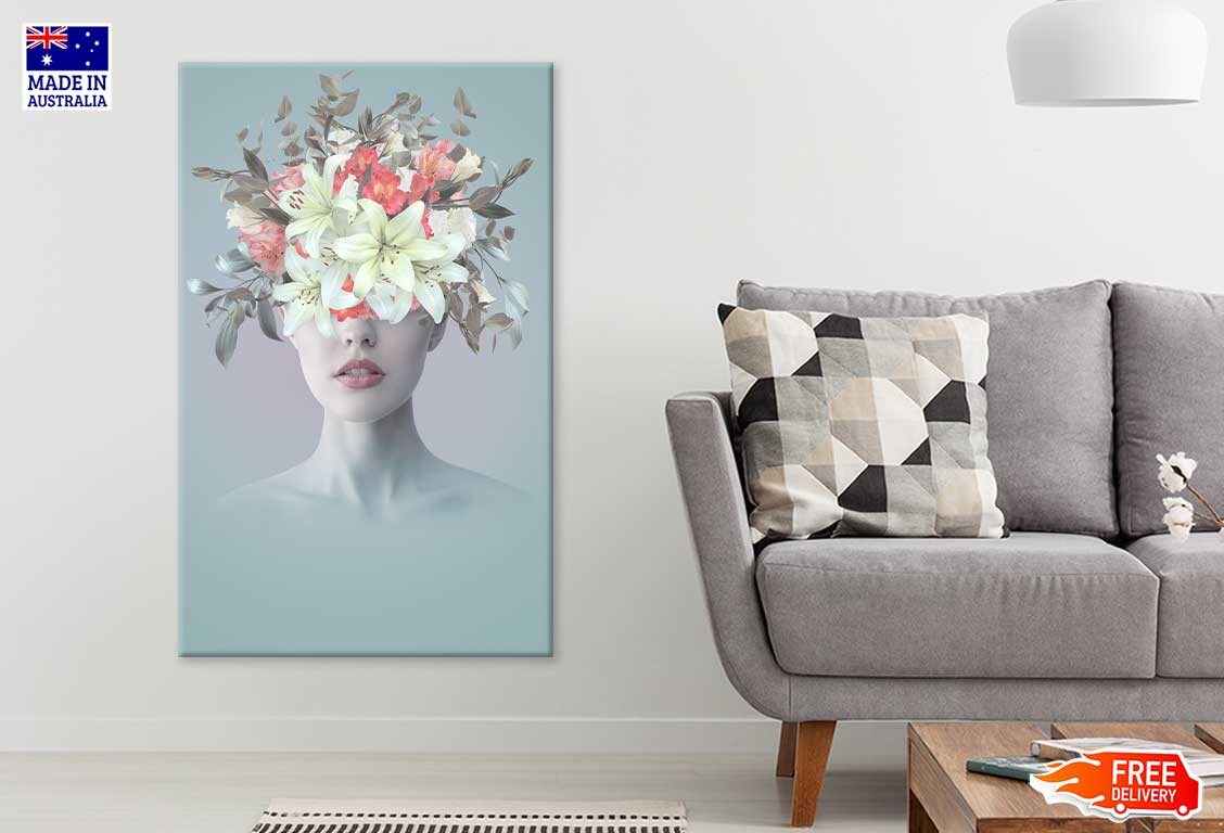 Young Woman With Flowers Abstract Print 100% Australian Made