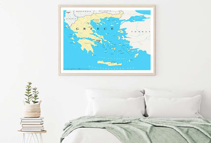 Greece Political Map Home Decor Premium Quality Poster Print Choose Your Sizes