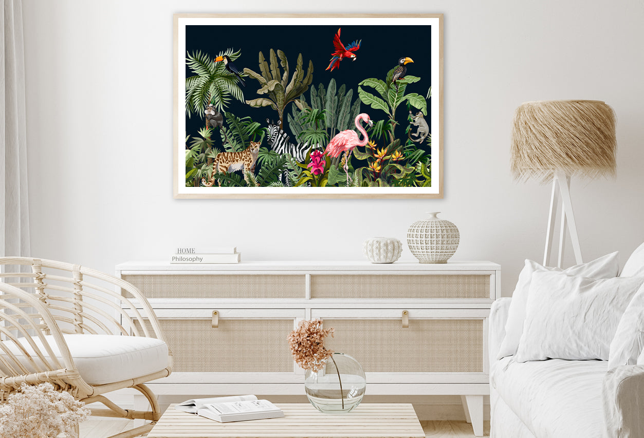 Animals in a Tropical Area Home Decor Premium Quality Poster Print Choose Your Sizes