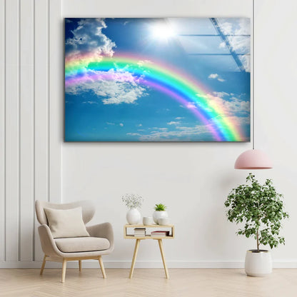 Blue Sky & Rainbow UV Direct Aluminum Print Australian Made Quality