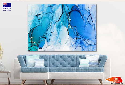 Alcohol Ink Background With Bright Blue Color Print 100% Australian Made