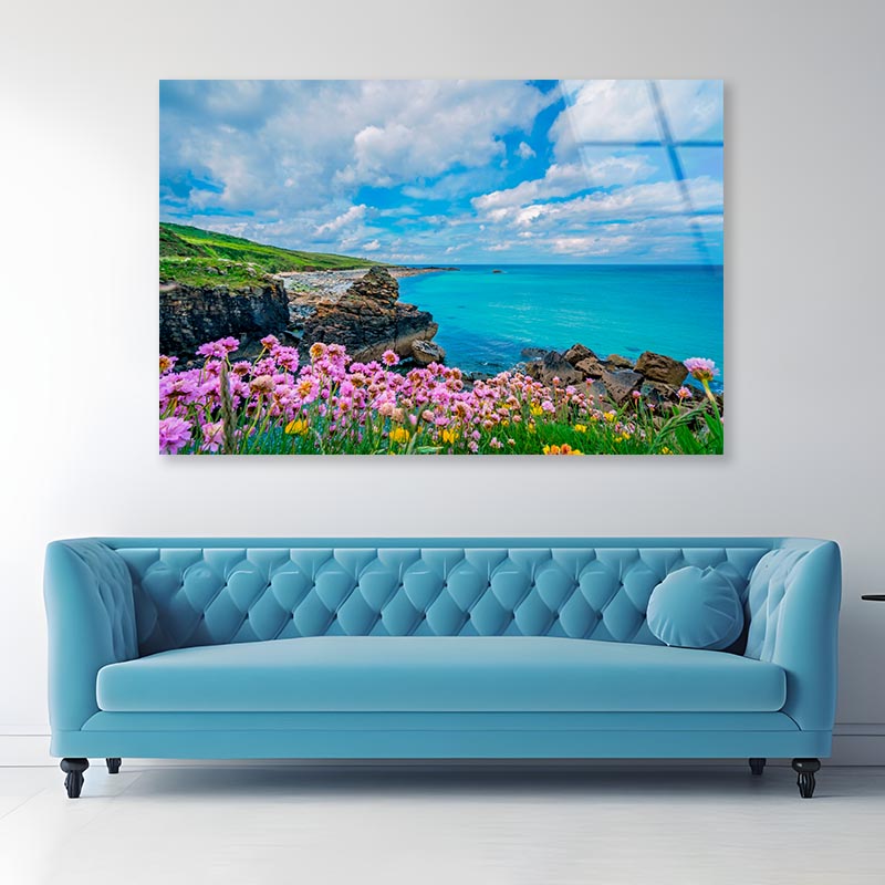 Flowers on the Sea Acrylic Glass Print Tempered Glass Wall Art 100% Made in Australia Ready to Hang