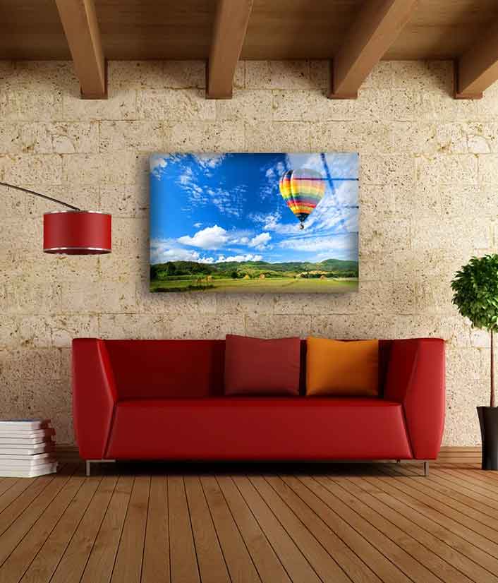 Hot Air Balloon Field UV Direct Aluminum Print Australian Made Quality