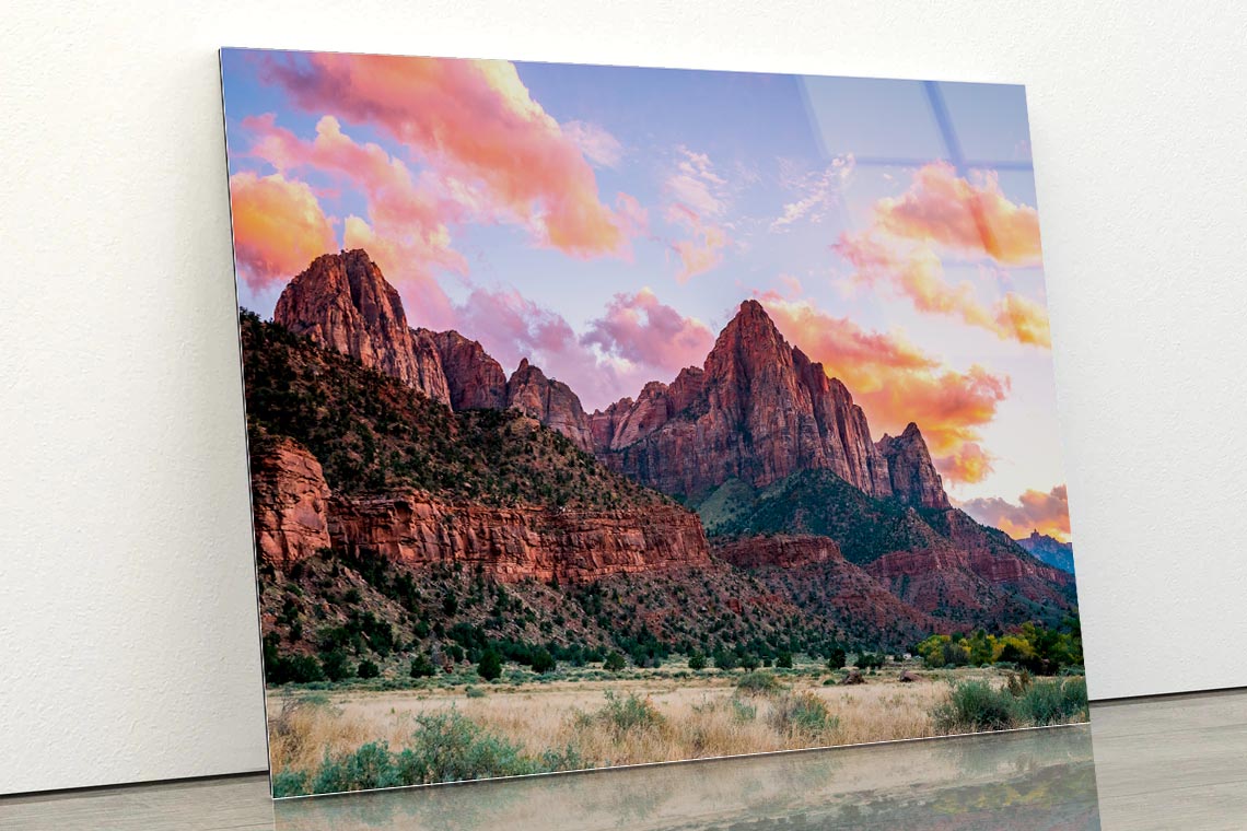 Park at Sunset Zion National Park Utah USA Acrylic Glass Print Tempered Glass Wall Art 100% Made in Australia Ready to Hang