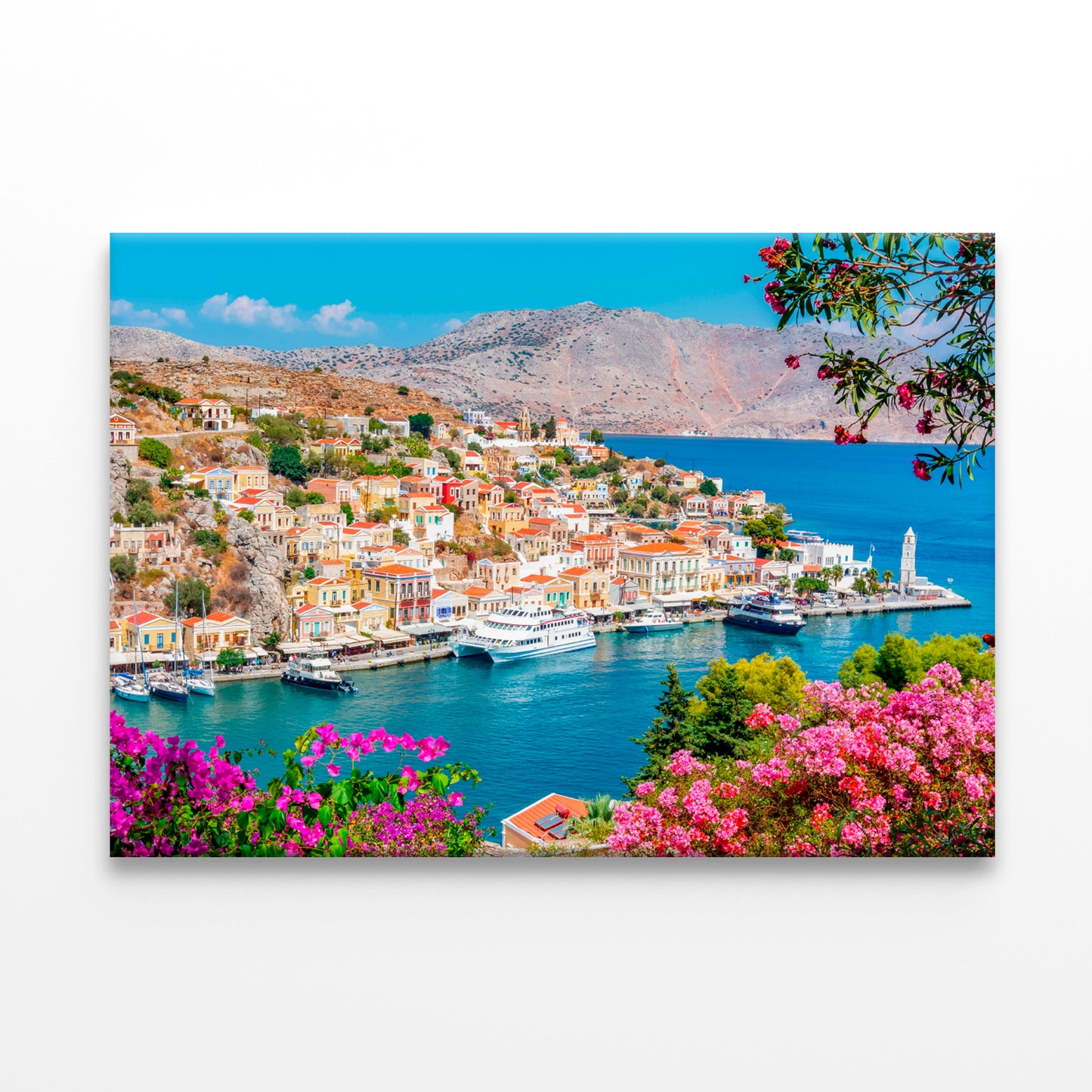 Symi Town Cityscape, Greece Wall Art Decor 100% Australian Made