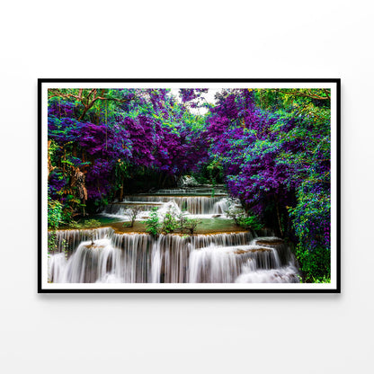 Huay Mae Khamin Waterfall at Kanchanaburi Thailand Home Decor Premium Quality Poster Print Choose Your Sizes