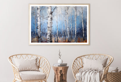 Modern Hand Painted Birch Tree Oil Painting Home Decor Premium Quality Poster Print Choose Your Sizes