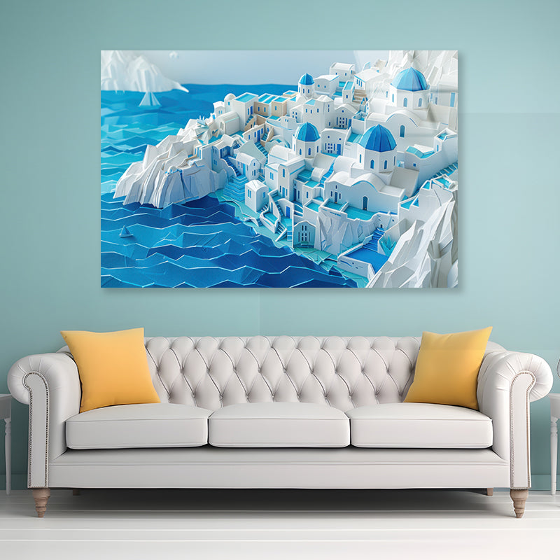 Water, Ice and Snow Origami Paper Acrylic Glass Print Tempered Glass Wall Art 100% Made in Australia Ready to Hang