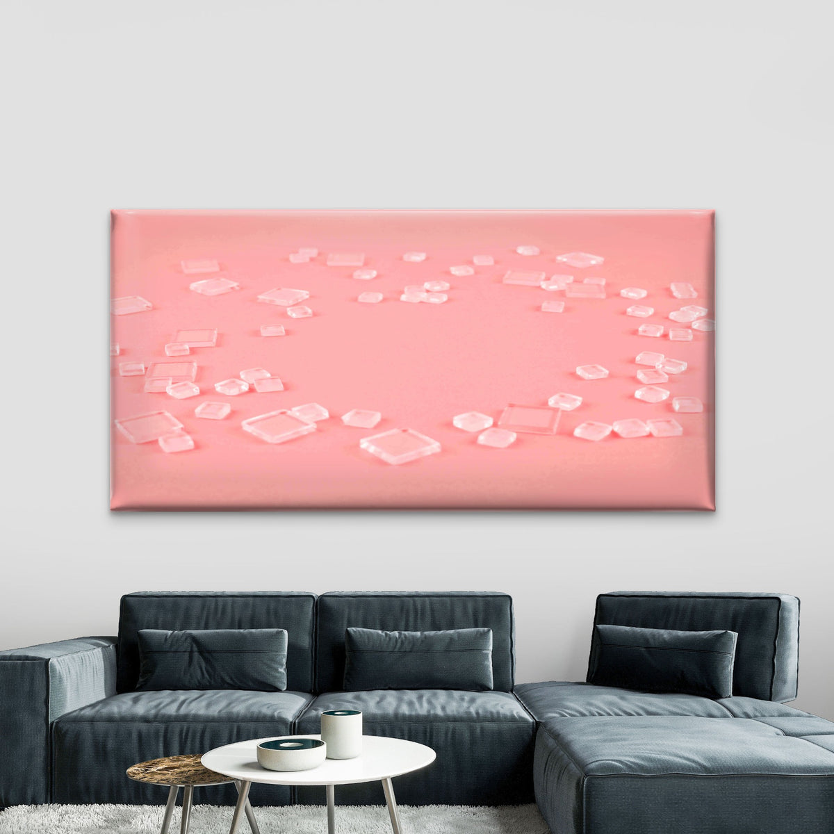 Ice Cubes Pattern Wall Art Canvas Office Home Room Framed 120x60cm