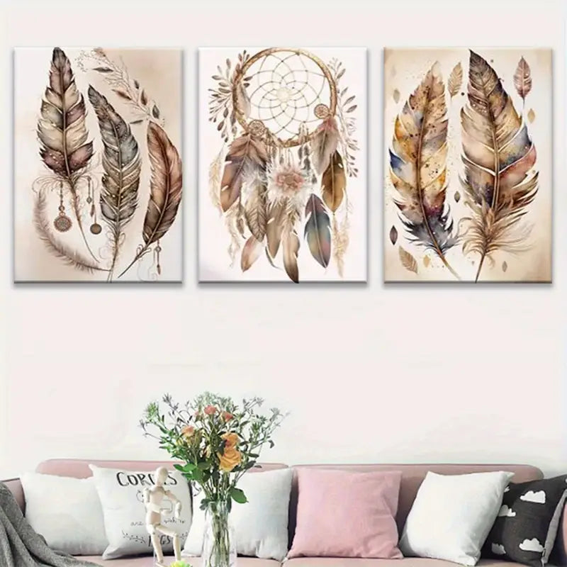 3pcs Wind And Snow Bell Minimalist Decor Metal Print Ready to Hang Art