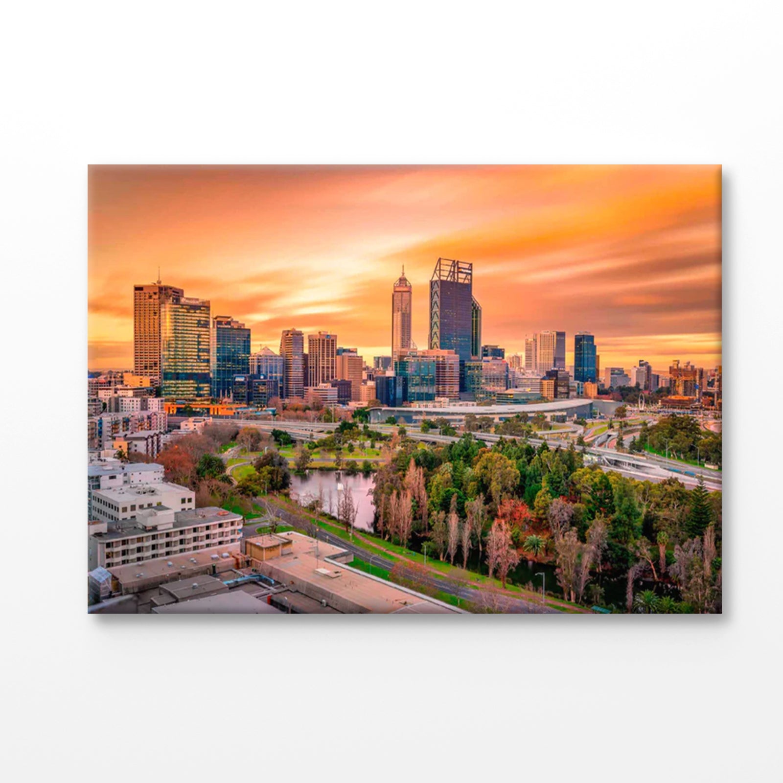 Bella Home Perth's Skyline at Sunset Print Canvas Ready to hang