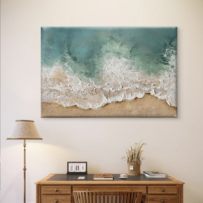 Neutral Colored Waves Sandy Beach Wall Art Decor 100% Australian Made