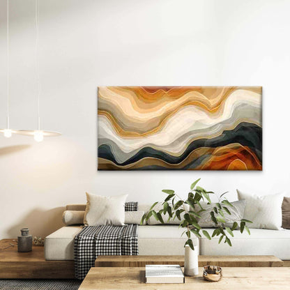Abstract Wave Pattern Wall Art Canvas Office Home Room Framed 120x60cm