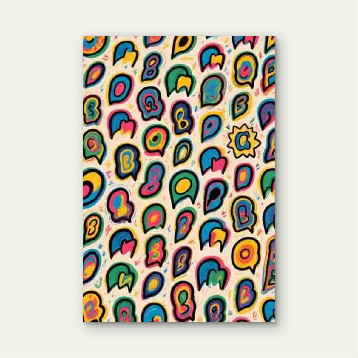 Abstract Colorful Patterns Metal Print Ready to Hang