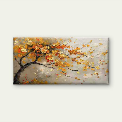 Autumn Tree with Golden & OrangeWall Art Canvas Office Home Room Framed 120x60cm