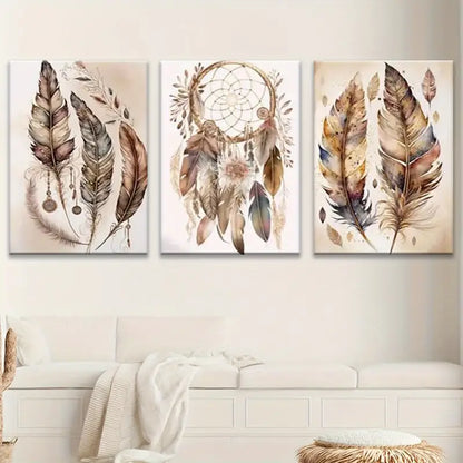 3pcs Wind And Snow Bell Minimalist Decor Metal Print Ready to Hang Art