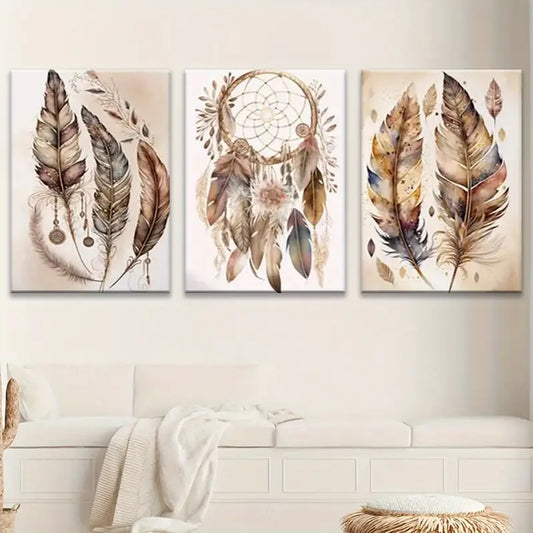 3pcs Wind And Snow Bell Minimalist Decor Metal Print Ready to Hang Art