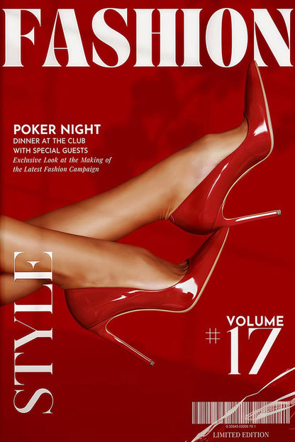 Glamorous Red High Heels Fashion Magazine Art Fashion Home Decor Premium Quality Poster Print Choose Your Sizes