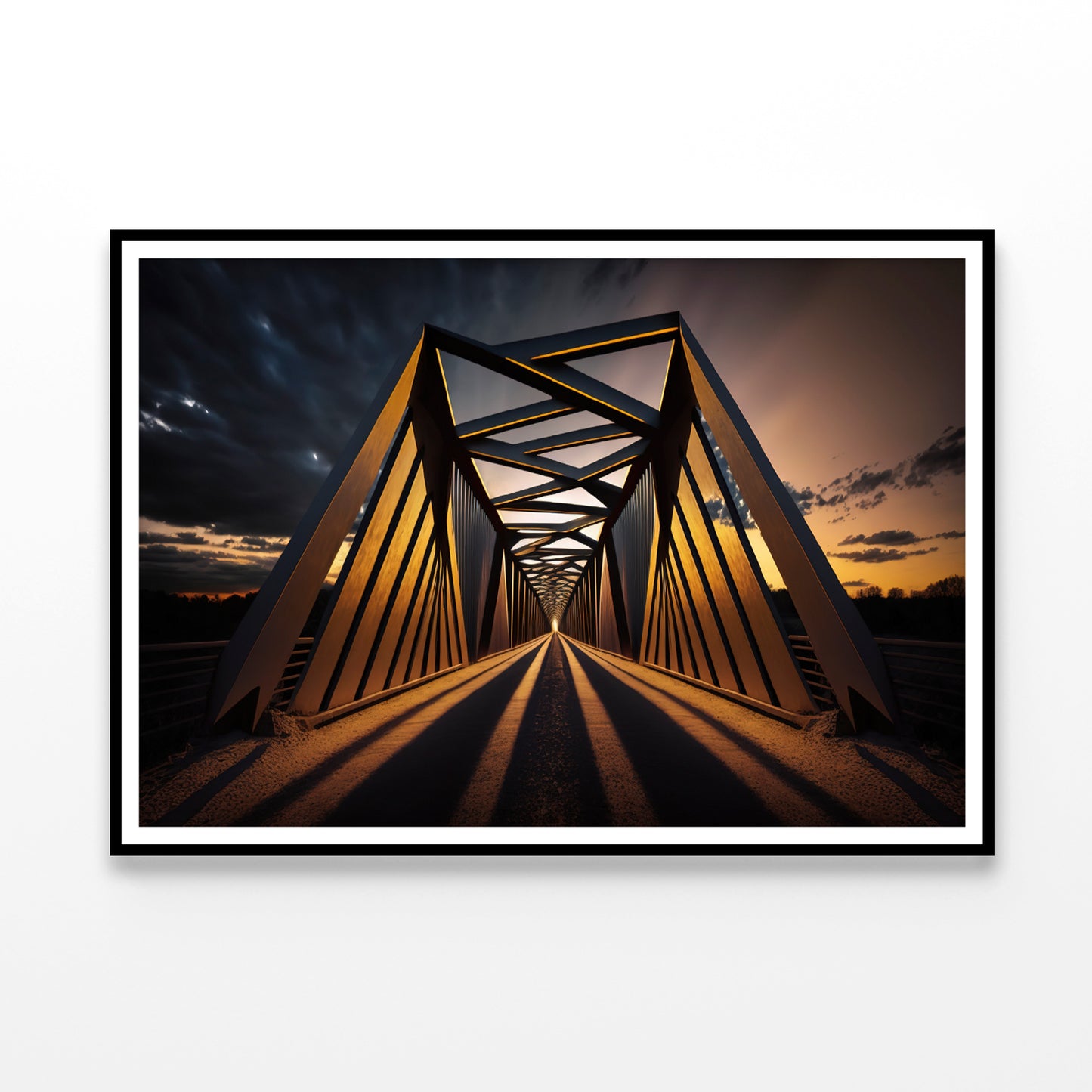 Evening Light, Metal Bridge Home Decor Premium Quality Poster Print Choose Your Sizes