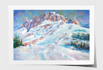 Snow Drifts At The Foot Of Mount Fisht Landscape Oil Painting Limited Edition High Quality Print Unframed Roll Canvas None